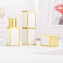 Square Empty Lipstick Tube with Golden Marble Pattern 12.1mm Diameter Plastic Material for Beauty & Cosmetics for Industrial Use