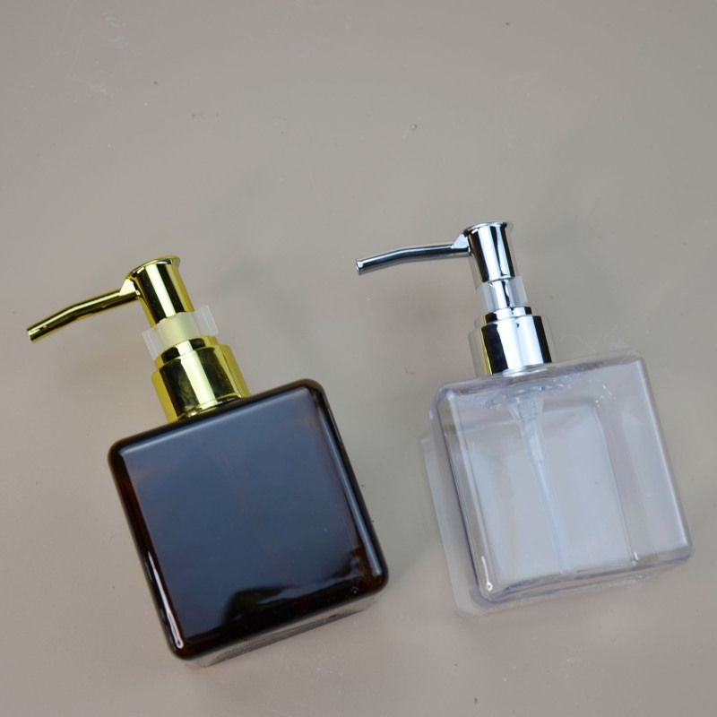cosmetic packaging 250ml 350ml amber clear PETG Square lotion bottle plastic shampoo bottle luxury lotion packaging bottle