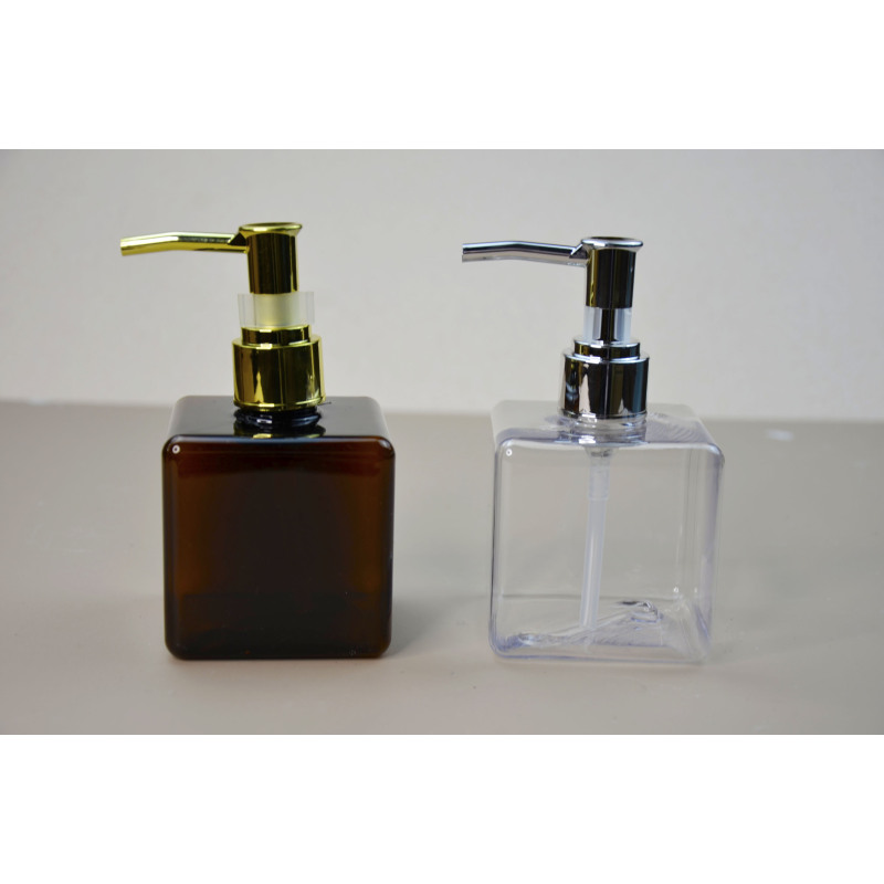 cosmetic packaging 250ml 350ml amber clear PETG Square lotion bottle plastic shampoo bottle luxury lotion packaging bottle