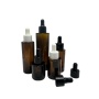 HOT Luxury 20ml Amber clear Flat Shoulder Cylinder Thick Glass Dropper Bottle for Serum Essential Oil Perfume Lotion