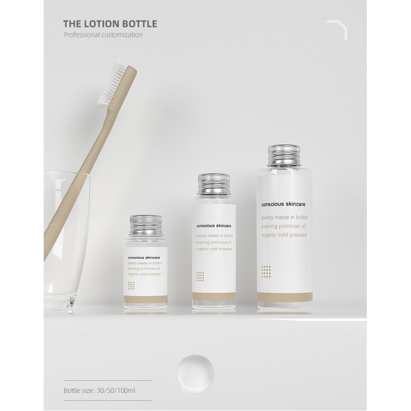 Private Label Screw Cap Eco Friendly Plastic Cosmetic Lotion Serum Toner Bottle 30ml 50ml 100ml for Travel