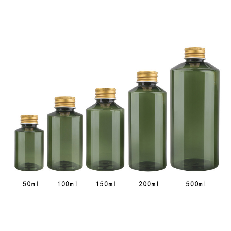 50ml 100m L50ml 200ml 500ml Oblique Shoulder Plastic Lotion Bottle 100ml Aluminum Cap Bottle Lotion Dispenser Bottle