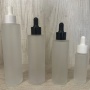Hot Sales 30ml Flat Shoulder Glass Dropper Bottle Frosted Transparent with Dropper Bottles for Cosmetic