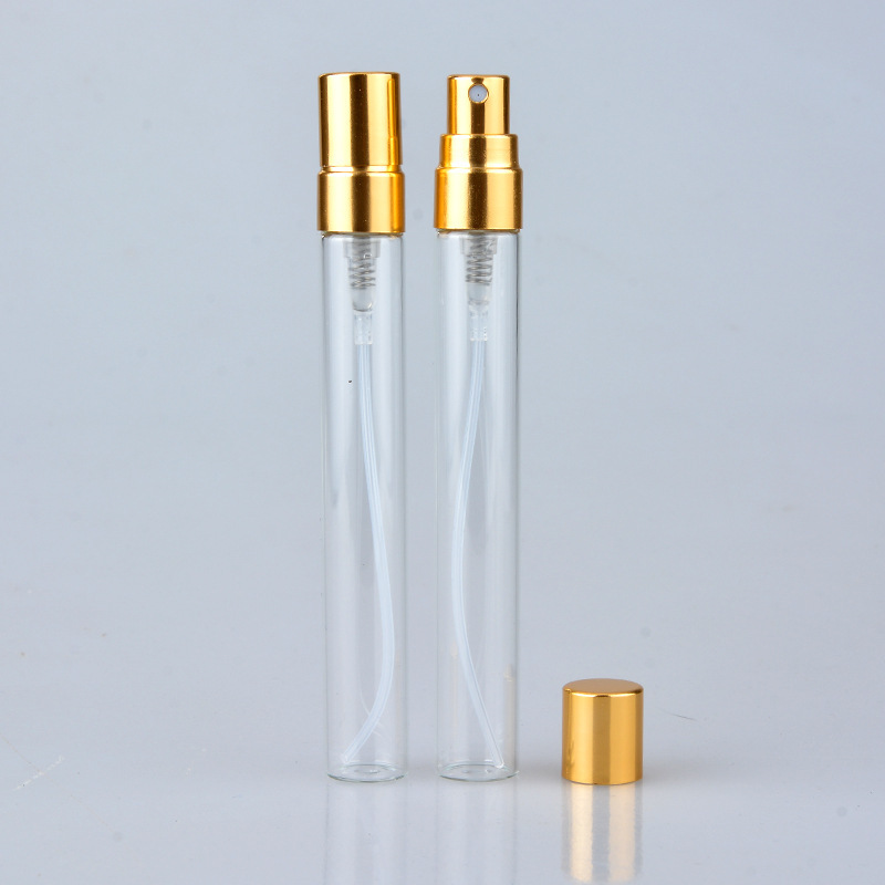 Portable 10ml Clear Glass Perfume Spray Bottles Recyclable Empty Lady Sample Bottles for Travel 10ml