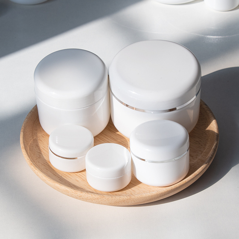 10G 20G 30G 50G 100g 200g PP Silver Edge Small Cream Jar Face Cream body cream jar 200ml white Cosmetics Sub-container