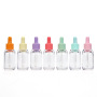 Custom 30ml for Clear Thick PET Plastic Essential Oil Dropper Bottle for Skin Care Serum Beautiful Colorful Cap Included