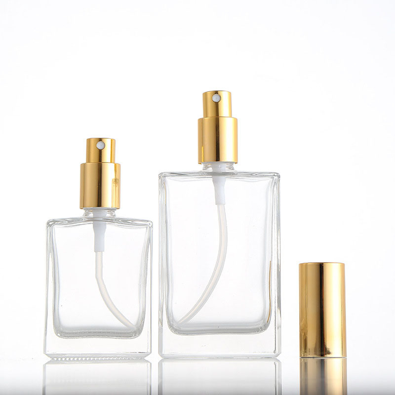 Clear Glass Perfume Bottle 5ml 10ml 20ml 30ml 50ml Empty square Cosmetic Perfume Packaging Bottle