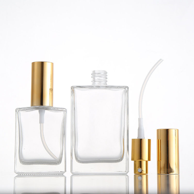 Clear Glass Perfume Bottle 5ml 10ml 20ml 30ml 50ml Empty square Cosmetic Perfume Packaging Bottle