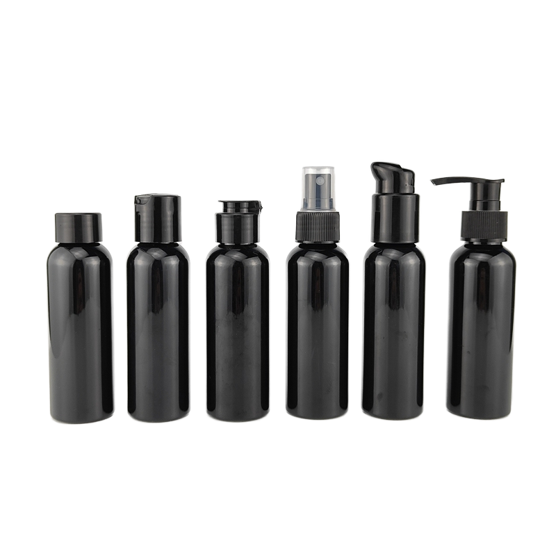 Wholesale 100ml Black Plastic Hair Spray Pump Bottle with Logo Printing Empty for Hair Care Sealing Type Pump Sprayer