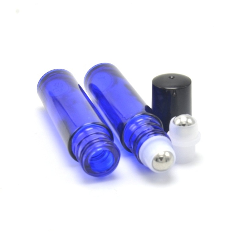 Hot Sale 10ml Color Glass Roll-on Bottle with Stainless Steel Roller for Ball Popular Refillable Roll-on Essential Oils Bottles