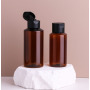 Cosmetic Packaging in Stock Amber Plastic Cosmetics Bottles 100ml Brown Plastic Bottle PET Flip Cap Moisturizing Hydrosol Bottle
