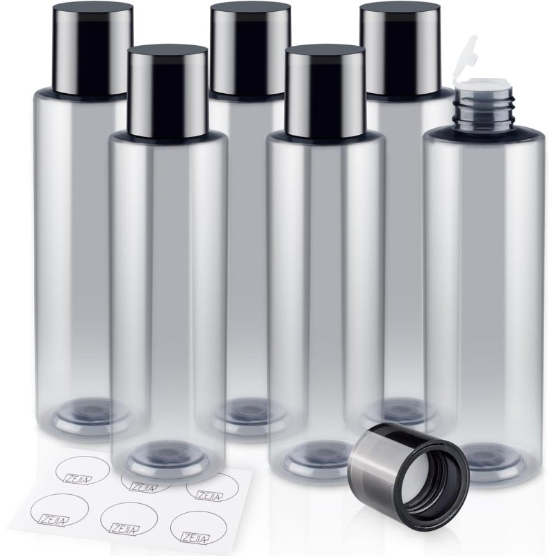 150ML/5OZ Black Plastic Double Leak Proof Refillable Empty Travel Bottles