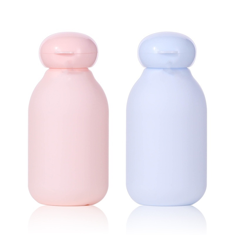 PE Clamshell Suede Lotion Squeeze Bottle Plastic 100ml Face Wash Care Cosmetic Lotion Dispenser Bottle Travel Set