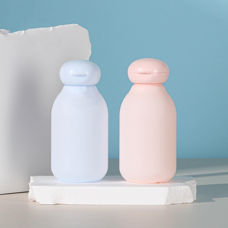 PE Clamshell Suede Lotion Squeeze Bottle Plastic 100ml Face Wash Care Cosmetic Lotion Dispenser Bottle Travel Set