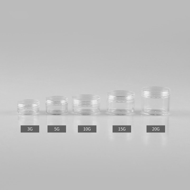 PS 10 Gram Cream Jar Container Plastic clear Jars with clear Lids Skincare Packaging Round Cosmetic Plastic Jar