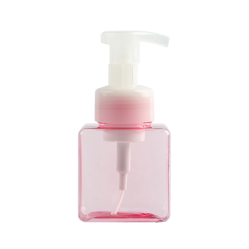 Low MOQ Foam Pump Bottle Black square 250 ml Plastic Bottles Foaming Facial Cleaner Bottle