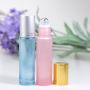 Colorful Empty Unique Glass Bottle 10ml Roll on Bottle for Skincare Essential Oil Cosmetic Serum Oil Roller Bottle