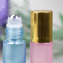 Colorful Empty Unique Glass Bottle 10ml Roll on Bottle for Skincare Essential Oil Cosmetic Serum Oil Roller Bottle