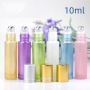 Colorful Empty Unique Glass Bottle 10ml Roll on Bottle for Skincare Essential Oil Cosmetic Serum Oil Roller Bottle