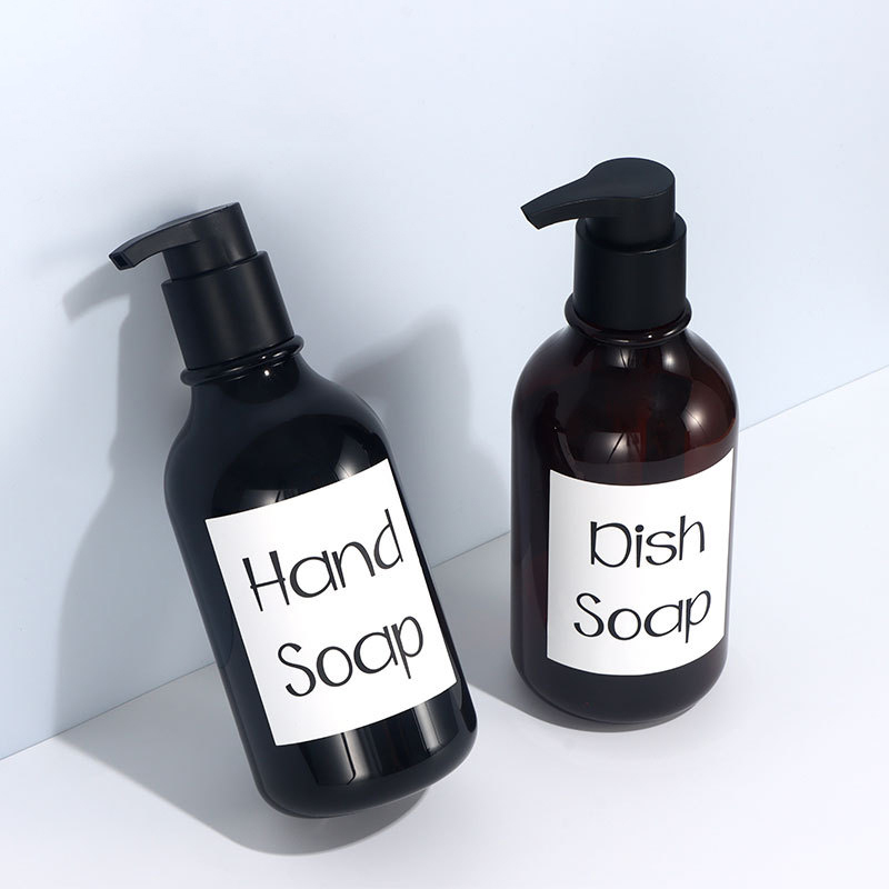 Luxury PET Plastic 500ml Hard Shampoo Gel Bottle Black Matte with White Pump Sprayer Sealing Type on Sale in Hangzhou