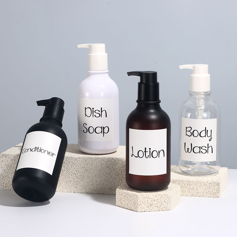 Luxury PET Plastic 500ml Hard Shampoo Gel Bottle Black Matte with White Pump Sprayer Sealing Type on Sale in Hangzhou