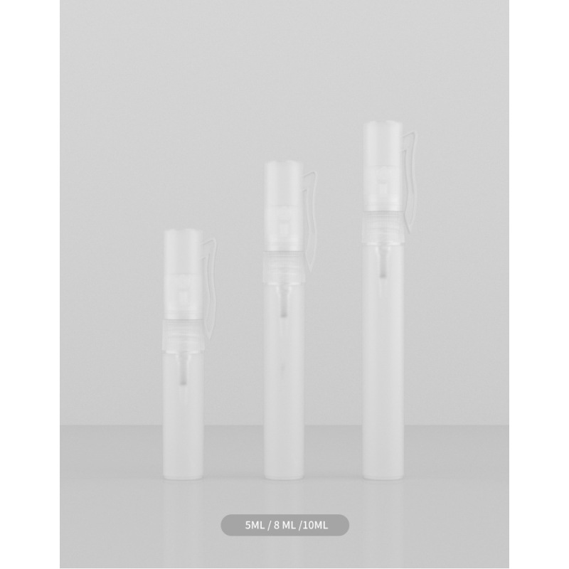 Portable 5ml White PP Perfume Spray Pen Refillable Mini Atomizer Container with Cap Cosmetic Travel Sample Bottle