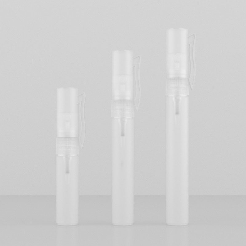 Portable 5ml White PP Perfume Spray Pen Refillable Mini Atomizer Container with Cap Cosmetic Travel Sample Bottle