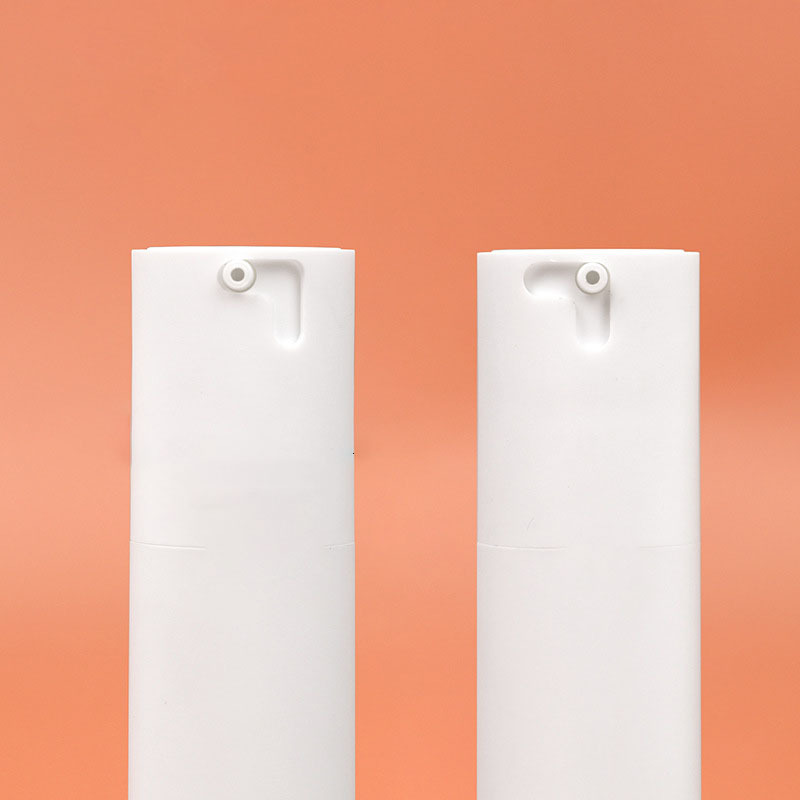 Custom PP Airless Cosmetic Bottle 30ml 50ml Matte White and Matte Black Crimp Neck Vacuum Container for Skincare Packaging