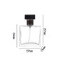 Flat square Transparent Crimp Neck Glass Perfume Bottle 30ml Gold Silver Black Pump with square Metallic Cap