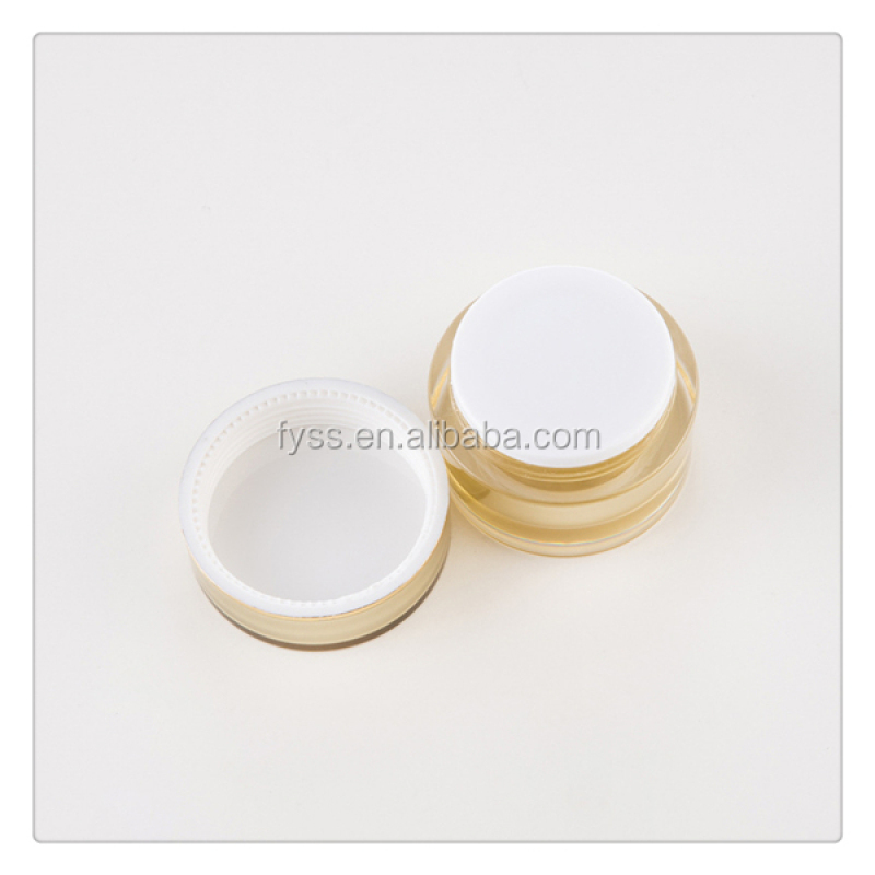 Professional Round Luxury Cosmetics Cream Empty Acrylic Jar 10g Recyclable Clear Acrylic Base with Plastic Cap for Eye Cream