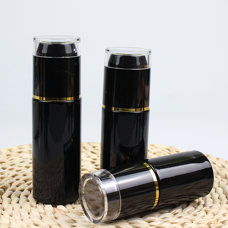 Wholesale Shiny Black 60ml 2oz Round Straight Glass Spray Lotion Bottle Cosmetic Packaging