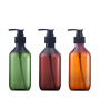 Printing logo 10 oz Skincare Cosmetic Round Shape Empty PET Green Amber 300ml Plastic Bottle for Shampoo