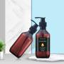 Printing logo 10 oz Skincare Cosmetic Round Shape Empty PET Green Amber 300ml Plastic Bottle for Shampoo