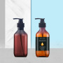 Printing logo 10 oz Skincare Cosmetic Round Shape Empty PET Green Amber 300ml Plastic Bottle for Shampoo