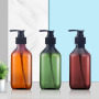 Printing logo 10 oz Skincare Cosmetic Round Shape Empty PET Green Amber 300ml Plastic Bottle for Shampoo
