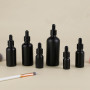 Wholesale  Tempered Black Essential Oil Glass Dropper Bottle Empty 30ml Matte Black Glass Bottle with Dropper
