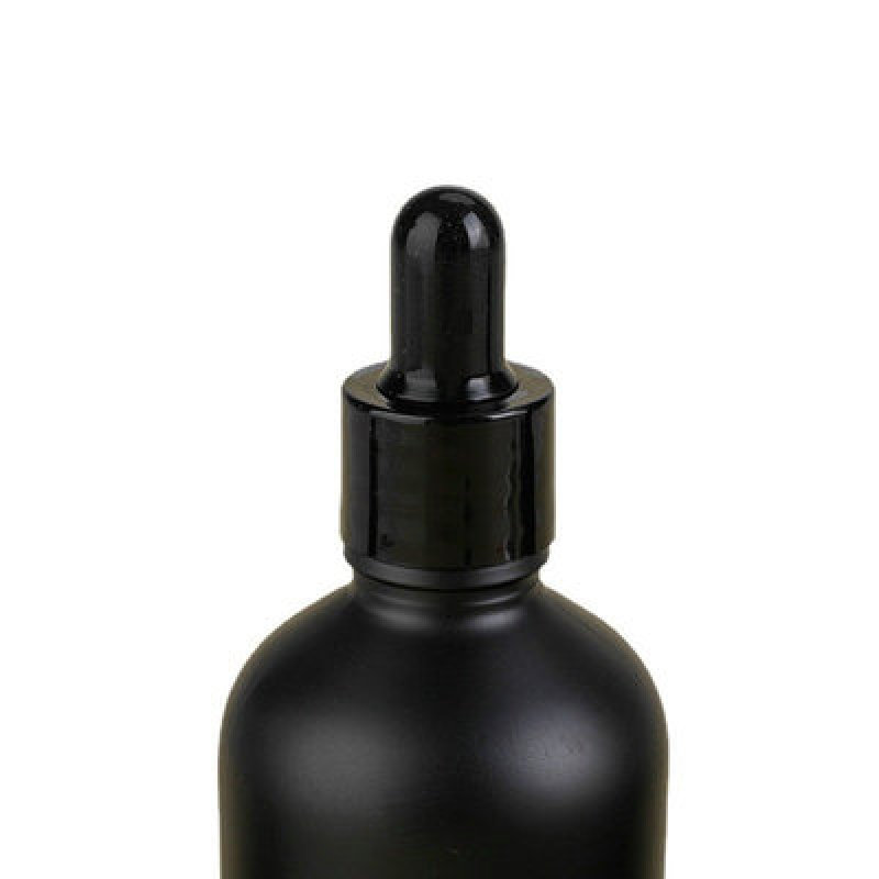 Wholesale  Tempered Black Essential Oil Glass Dropper Bottle Empty 30ml Matte Black Glass Bottle with Dropper