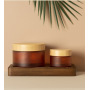 High-end Bamboo New Amber Face Cream Frosted Glass Cream Travel Cosmetics Eye Mask Jar