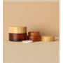 High-end Bamboo New Amber Face Cream Frosted Glass Cream Travel Cosmetics Eye Mask Jar