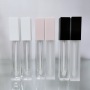 Acceptable Customer's Logo square Personalized Lip Gloss Tubes with Box and logo Matched Black/white pink Cap