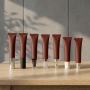 SUNSHINE Packaging 15ml Burgundy Chocolate Elegant Luxury Squeeze Lip Gloss Tube Custom Logo Screen Printing Plastic Empty Tubes