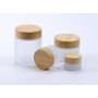 Best New Products of 2024 Stock Available Frosted Glass Jars With Bamboo  Lid for Cosmetic
