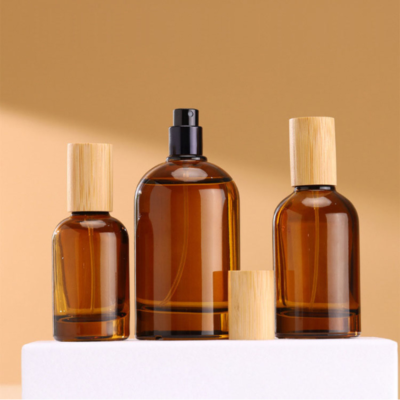 2024 New Arrival Empty Amber Color Luxury Customized 30 ml 50ml 100ml Glass Perfume Spray Bottle