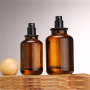 2024 New Arrival Empty Amber Color Luxury Customized 30 ml 50ml 100ml Glass Perfume Spray Bottle