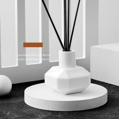 Luxury 100ml White Porcelain Aroma for Reed Diffuser Bottle Custom Design for Office Home Daily Use Crown Cap Ceramic Containers