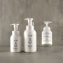 Customizable 300ml 500ml White Skincare Shampoo Shower Gel Bottle HDPE Plastic with Foam Pump and Screen Printing