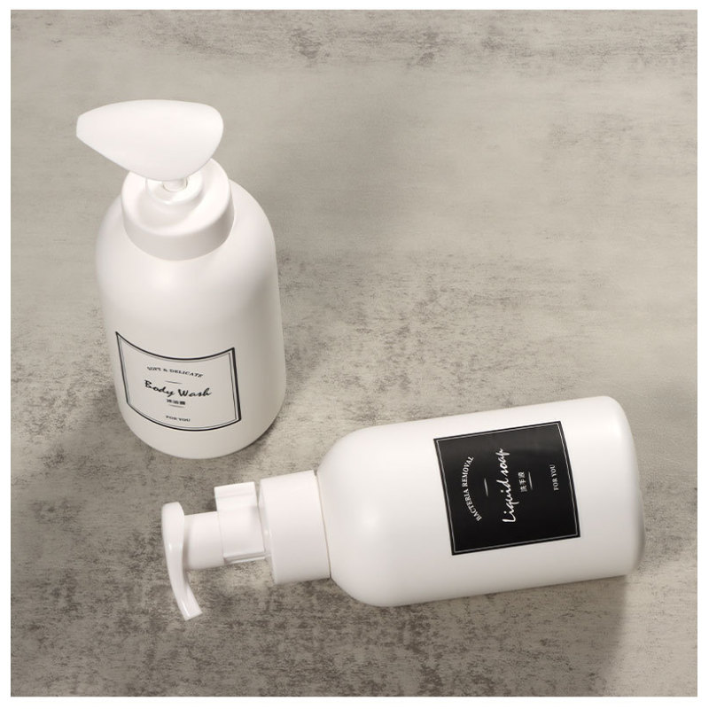 Customizable 300ml 500ml White Skincare Shampoo Shower Gel Bottle HDPE Plastic with Foam Pump and Screen Printing
