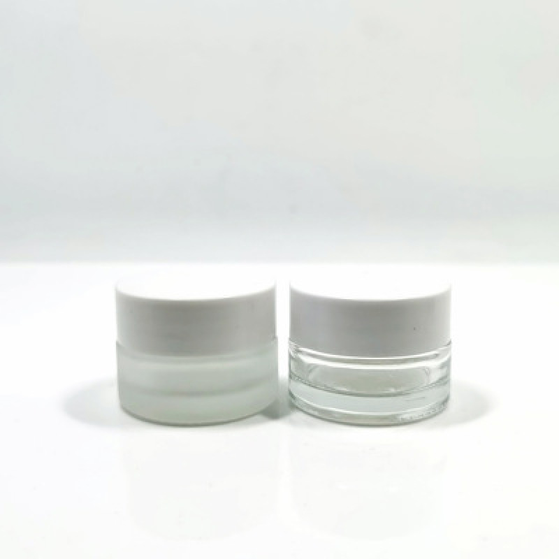 Empty Glass Jars in Bulk 5g Transparent Glass Wide Mouth Jars with White Lid