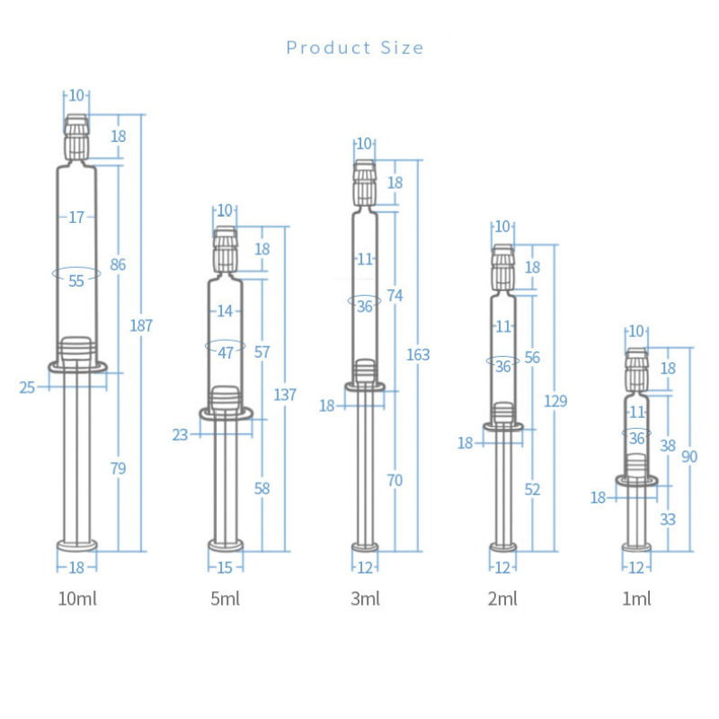Luxury Free Syringe Cosmetic Packaging Water Light Needle Tube