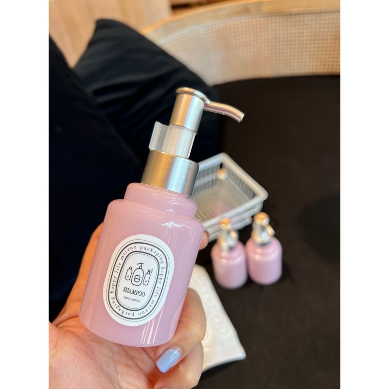 150ML pink Lotion Bottle 100ml Shampoo Bottle Hand Soap Bottle Skincare Packaging Pump Lotion Bottle Luxury PET Plastic
